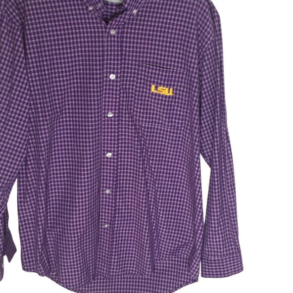 Louisiana State Tigers Shirt Mens Large Purple NCAA College LSU Button Down - Picture 3 of 14